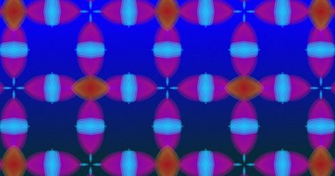 Hypnotic Glowing Abstract Kaleidoscope Pattern on Blue Background - Download Free Stock Images Pikwizard.com