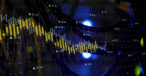 Abstract Digital Graph on Virtual Business Interface