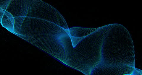 Dynamic Blue Wave Patterns on Black Background