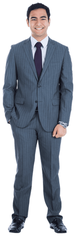 Smiling Businessman Caucasian Transparent Background Profile Portrait