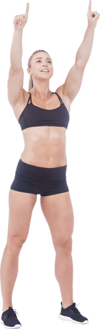Energetic Female Athlete Raising Fingers on Transparent Background - Download Free Stock Videos Pikwizard.com