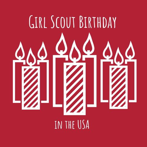 Girl Scout Birthday Celebration with Candle Design - Download Free Stock Templates Pikwizard.com