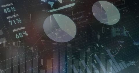Global Financial Data Processing with Cityscape Overlay - Download Free Stock Images Pikwizard.com