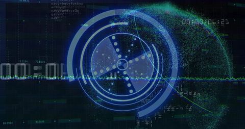 Futuristic Data Visualization Dashboard Interface Background