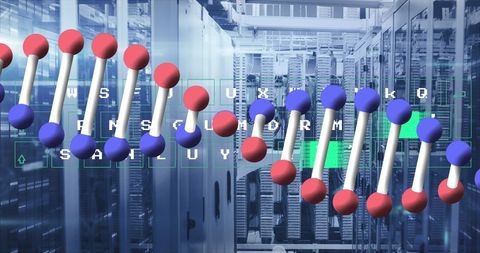 DNA Strand and Data Processing Concept in Server Environment - Download Free Stock Images Pikwizard.com