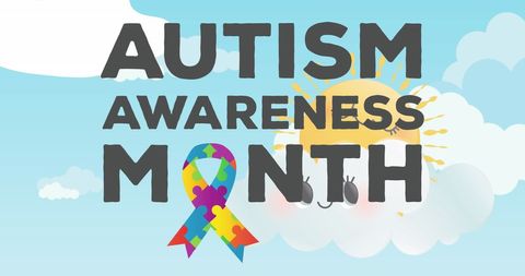 Autism Awareness Month Celebratory Design with Puzzle Ribbon - Download Free Stock Images Pikwizard.com