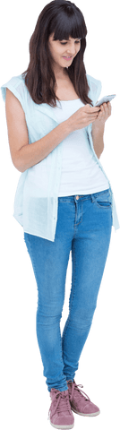 Smiling Woman Interacting with Smartphone Transparent Background - Download Free Stock Videos Pikwizard.com
