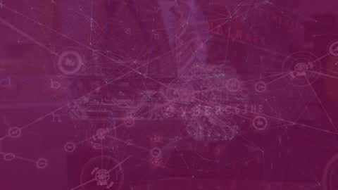 Global Digital Connections Network Colorfully Illustrated