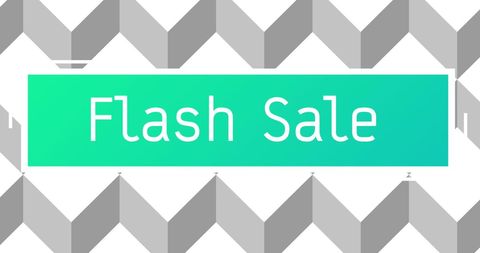 Green Flash Sale Banner on Retro Geometric Pattern