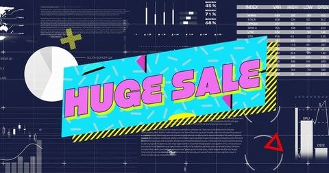 Vibrant Financial Layout with Huge Sale Banner in Neon Design