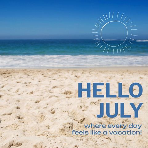 Welcome July Summer Journey Beach Vibes - Download Free Stock Templates Pikwizard.com