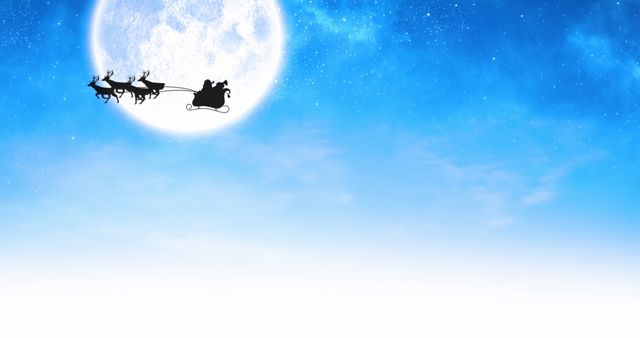 Magical Winter Sky with Santa's Sleigh Silhouette - Download Free Stock Images Pikwizard.com