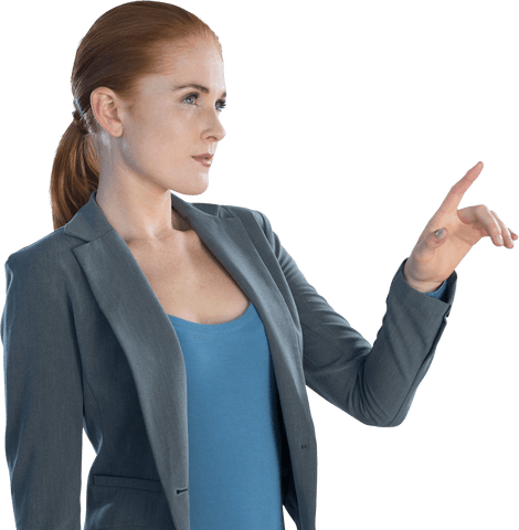 confident businesswoman using transparent digital interface - Download Free Stock Videos Pikwizard.com