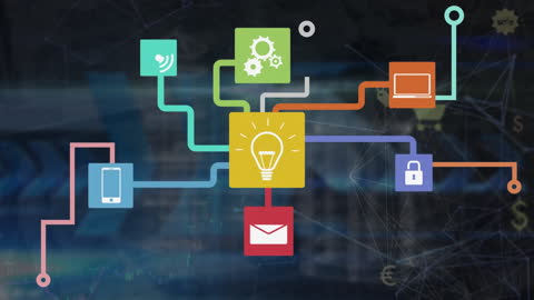 Digital Network Connectivity Concept Over Cityscape