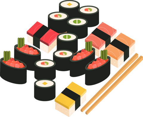 transparent assorted sushi platter with chopsticks - Download Free Stock Videos Pikwizard.com