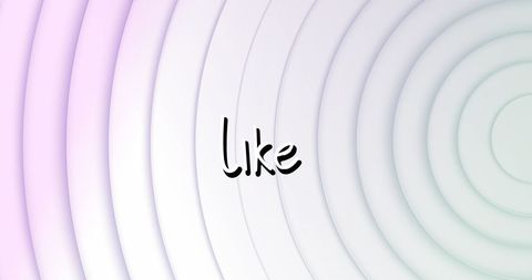 Like text over white pulsating circles background