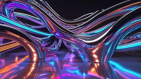 Futuristic Interwoven Neon Tubes with Glossy Surface