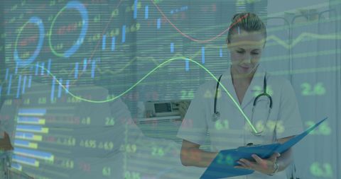 healthcare professional analyzing medical data reports - Download Free Stock Images Pikwizard.com