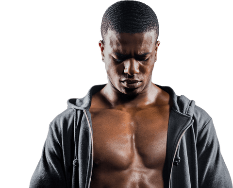 Transparent Boxer Reflecting After Defeat