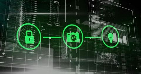 Digital Icons with Cybersecurity and Technology Themes - Download Free Stock Images Pikwizard.com