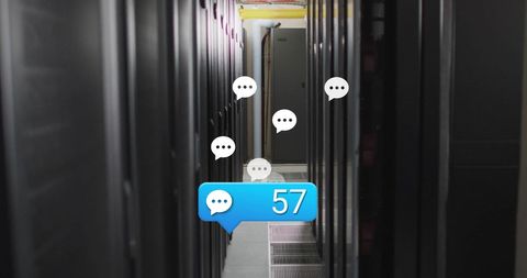 Social Media Concept Icons in Data Center Environment - Download Free Stock Images Pikwizard.com