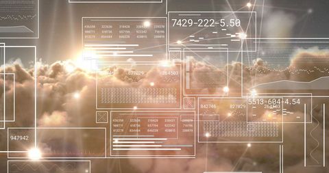 Digital Data Networks Over Layered Clouds at Sunrise - Download Free Stock Images Pikwizard.com