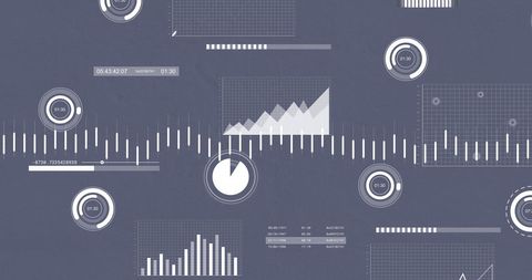 Digital Interface with Data Processing on Grey Background - Download Free Stock Images Pikwizard.com