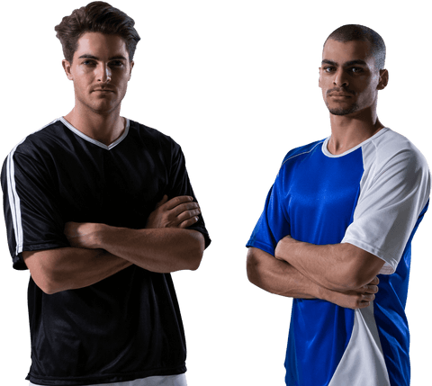 Rival Football Players Standing Arm Crossed Transparent Background