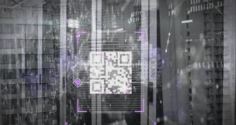 Digitally Transformed Cityscape with QR Code Elements