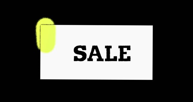Ideal for promotions and marketing, this image emphasizes a 'SALE' message with a stark black background and a yellow highlight. Perfect for online ads, store promotions, email campaigns, and social media posts to attract attention to sales events.