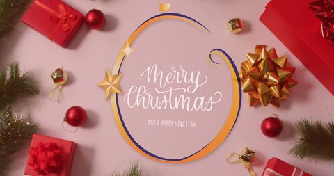 Festive Christmas Decoration with Merry Christmas Text - Download Free Stock Images Pikwizard.com