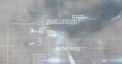 digital data streams over cloudy background - Download Free Stock Images Pikwizard.com