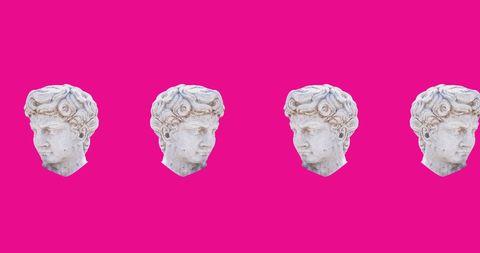 Classical Stone Bust Replication on Vibrant Pink - Download Free Stock Images Pikwizard.com