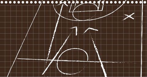Chalkboard Style Sports Strategy on Gridded Background
