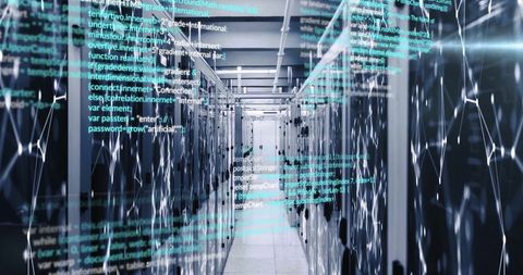 Holographic Code Overlay in Modern Data Center Environment - Download Free Stock Images Pikwizard.com
