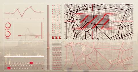 Futuristic Interface with Data Charts and Map Visualization - Download Free Stock Images Pikwizard.com