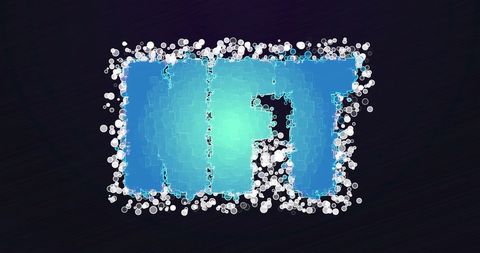 Glowing NFT Text with Digital Effects on Dark Background