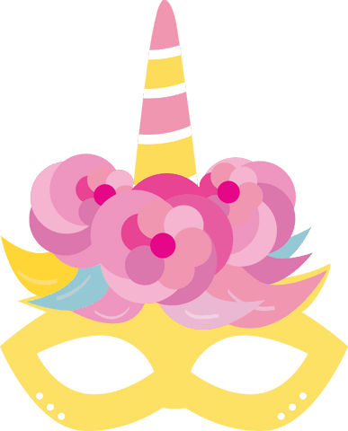 Transparent Unicorn-Themed Mask with Floral Accents for Party Celebration - Download Free Stock Videos Pikwizard.com