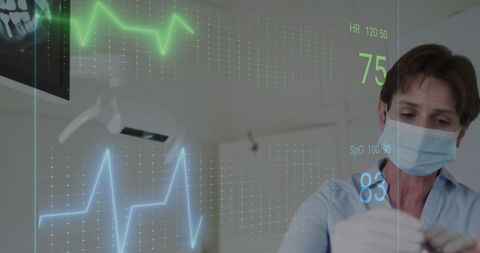 Doctor Examining Equipment with Futuristic Vital Signs Display - Download Free Stock Images Pikwizard.com