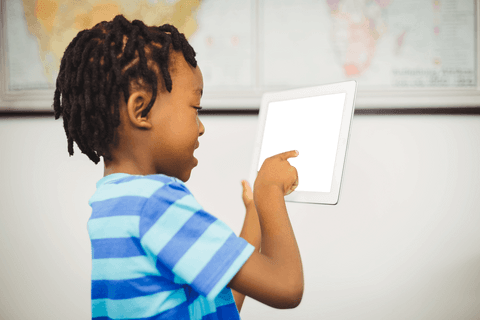 child engaged with transparent tablet in educational setting - Download Free Stock Videos Pikwizard.com
