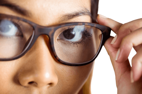 transparent close-up of businesswoman adjusting eyeglasses focus - Download Free Stock Videos Pikwizard.com