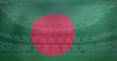 Bangladesh Flag Overlaid on Spectacular Sports Stadium - Download Free Stock Images Pikwizard.com