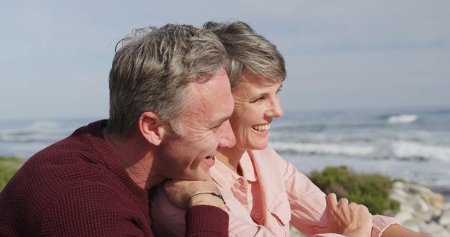 Happy Senior Couple Enjoying Day at Beach - Download Free Stock Images Pikwizard.com