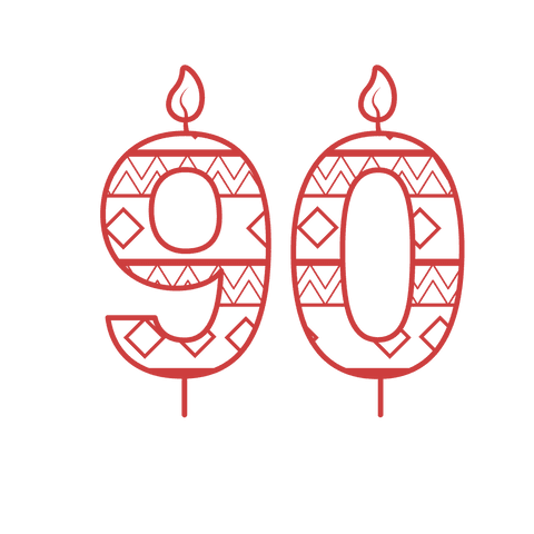 red 90th birthday candle with pattern on transparent background - Download Free Stock Videos Pikwizard.com