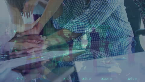 Diverse Business Team Collaborating with Data Overlays