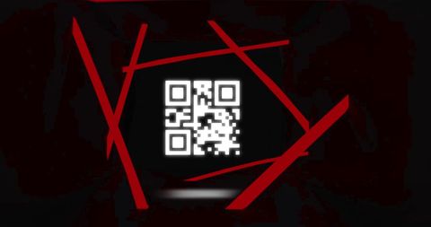 Flickering QR Code with Neon Red Lines on Dark Background - Download Free Stock Images Pikwizard.com