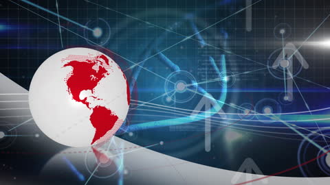 Global Technology Concept with DNA Strands and Data