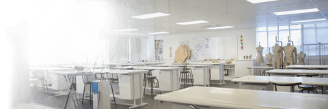 Transparent office space with minimalistic interior design