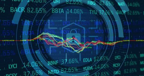 Digital Security Analysis with Stock Market Data Overlay - Download Free Stock Images Pikwizard.com
