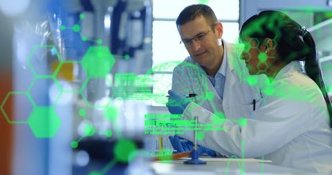 Scientists Collaborating on Medical Data Processing in Laboratory - Download Free Stock Images Pikwizard.com